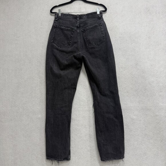 Abercrombie Fitch Jeans Womens 26 Black The Dad High Rise Curve Love Distressed - Picture 8 of 11